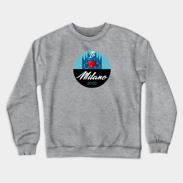 I ❤️🚲 Milano (Blue) Crewneck Sweatshirt by Glap